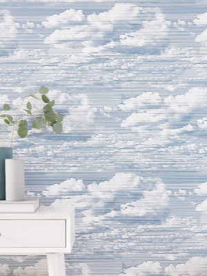 Etched Clouds Print Wallpaper