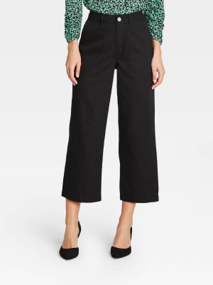 Women's Mid-rise Regular Fit Wide Leg Pants -who What Wear™