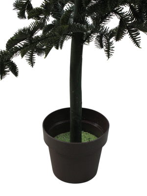 Northlight 6.5' Unlit Artificial Potted Green Spruce Topiary Tree