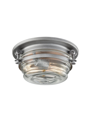 Riley 2 Flush Mount In Weathered Zinc Design By Bd Fine Lighting