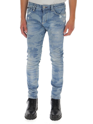 Philipp Plein Camouflage Print Jeans