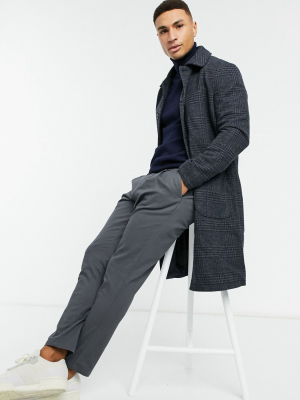 New Look Checked Jacket In Gray