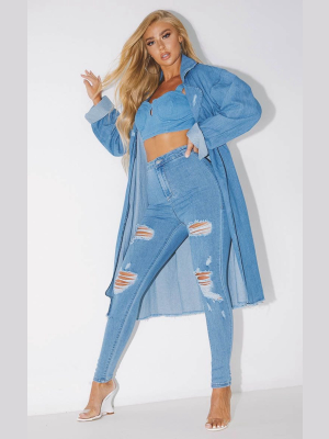 Prettylittlething Light Wash Distressed Disco...