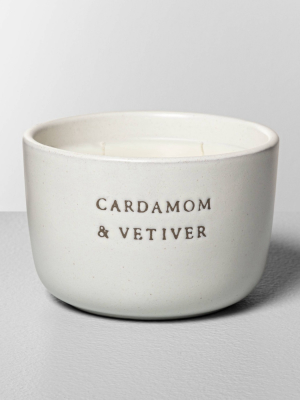 7.4oz Ceramic 2-wick Candle Cardamon & Vetiver - Hearth & Hand™ With Magnolia