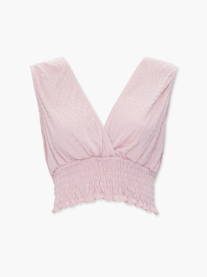 Sleeveless Surplice Crop Top