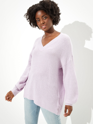 Ae Oversized Dreamspun V-neck Sweater