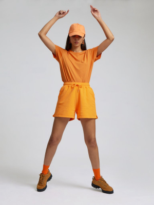 Women Organic Sweatshorts - Sunny Orange