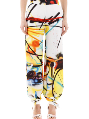 Off-white Graphic Printed Tie Detail Pants