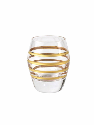 Vietri Raffaello Swirl Liquor Glass - Gold & Clear