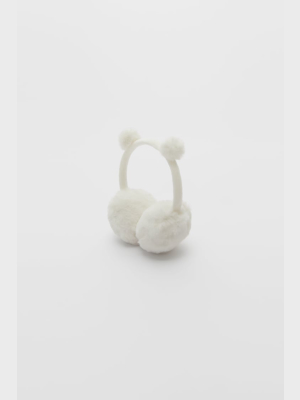 Faux Fur Pompom Earmuffs