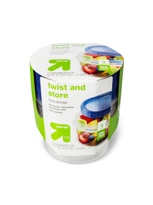 Twist And Store Medium Round Food Storage Container - 3ct/16 Fl Oz - Up&up™