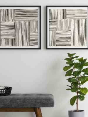 (set Of 2) 20" X 20" Abstract Lines Framed Print - Project 62™