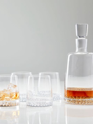 Metallic Base Decanter & Glassware Set