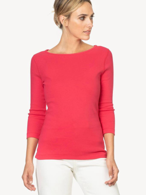 3/4 Sleeve Boatneck