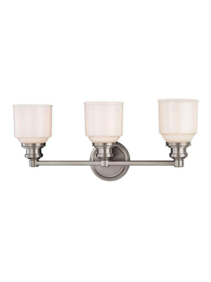 Windham 3 Light Bath Bracket Satin Nickel