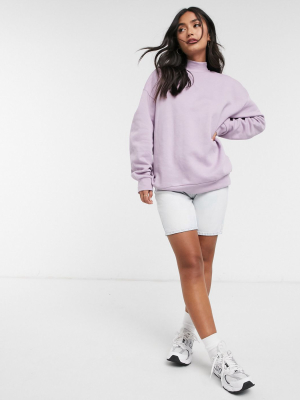 Stradivarius Oversized Sweatshirt In Lilac