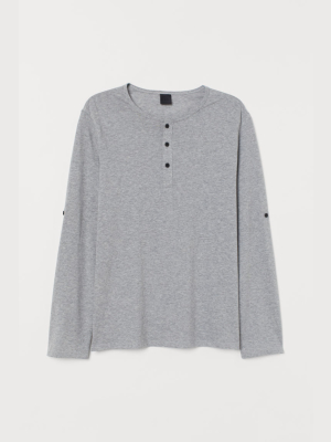 Cotton Jersey Henley Shirt