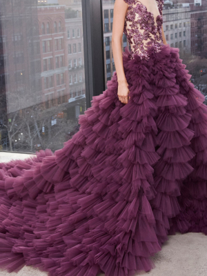 Tulle Gown With Embroidered Bodice