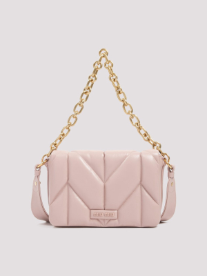 Miu Miu Logo Plaque Quilted Shoulder Bag