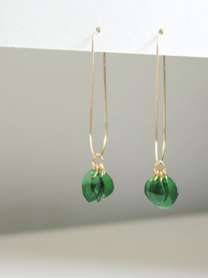 Ginevra Upcycled Drop Earrings - Emerald