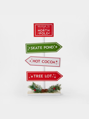 Standing North Pole Tree Lot Sign - Wondershop™