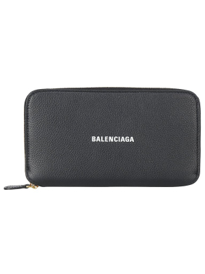 Balenciaga Logo Zip Around Wallet