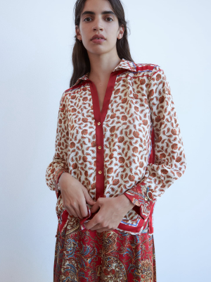 Printed Satin Shirt