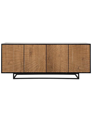 Ra Sideboard In Hand Rubbed Black W/ Teak