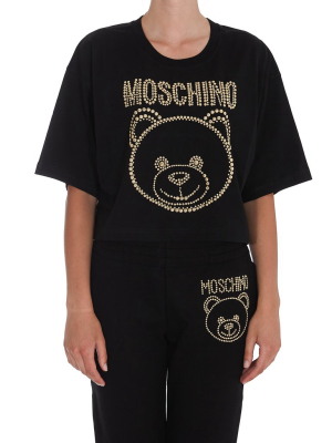 Moschino Teddy Stud Embellished Cropped T-shirt