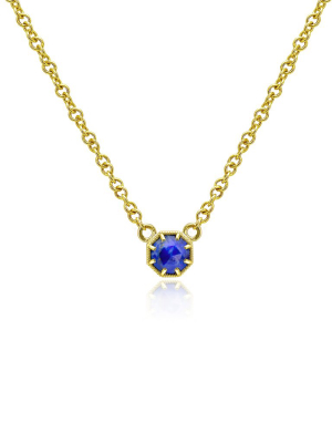 Petite Crown Bezel Lapis Necklace