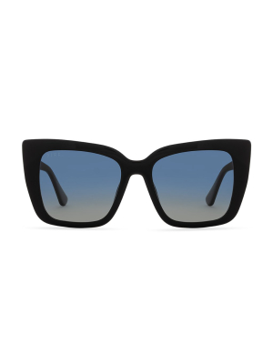 Lizzy - Black + Aegean Blue Gradient Flash Polarized