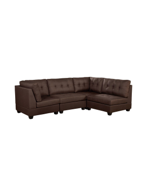 Huxon Tufted Sectional Brown - Iohomes