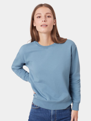 Women Classic Organic Crew - Stone Blue