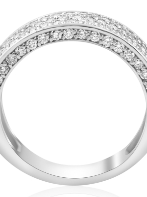 Pompeii3 1 Ct Diamond Wedding Ring 14k White Gold Womens Anniversary Band