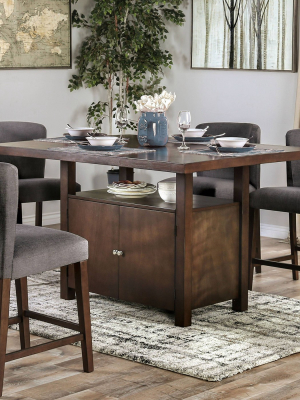 59" Wilda Storage Counter Height Dining Table Walnut/gray - Homes: Inside + Out