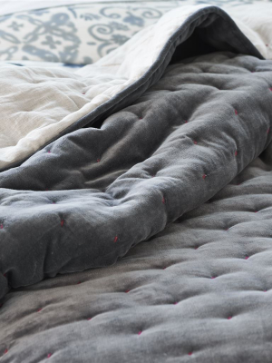 Sevanti Graphite Quilted Throws And Shams