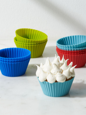 Set Of 12 Multicolor Silicone Baking Cups