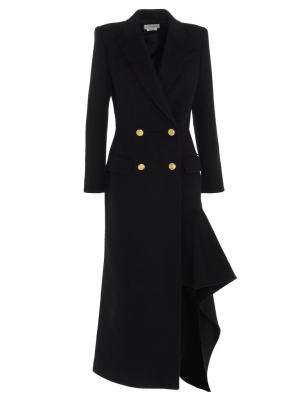 Alexander Mcqueen Double-breasted Draped Coat