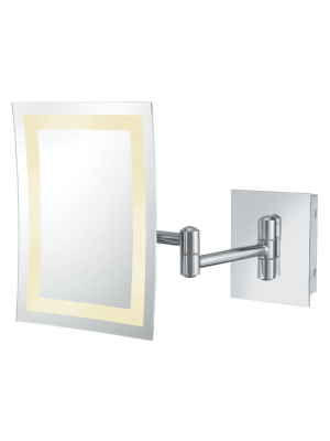 Rectangular Single-sided Led Lighted Wall Magnified Makeup Mirror - Chrome - Kimball & Young