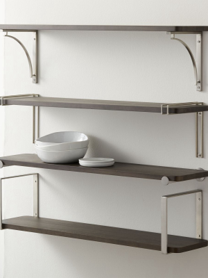 Riggs 36" Charcoal Shelf With Nickel Brackets