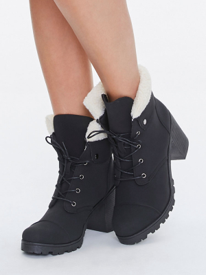 Faux Shearling Ankle Boots