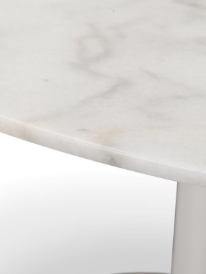 Tulip Table - Oval Tulip Dining Table, Calacatta Marble, Width 67in