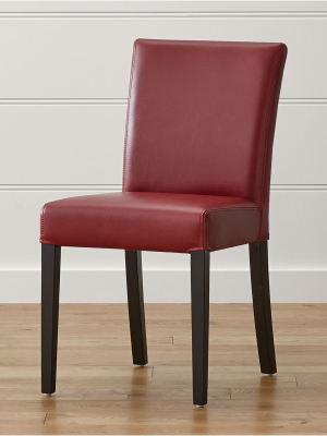 Lowe Red Leather Dining Chair