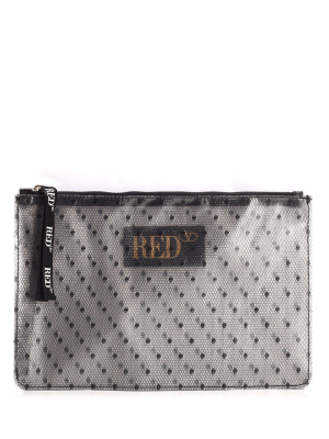 Redvalentino Sheer Polka-dot Print Pouch