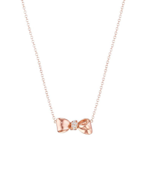 Bow Diamond Knot Necklace - Petite