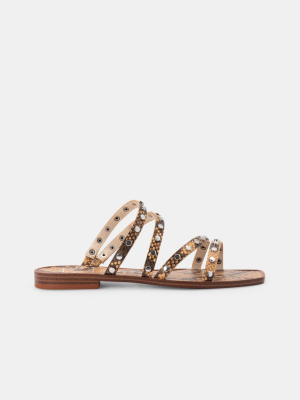 Izabel Studded Sandals Mango Snake Print Stella