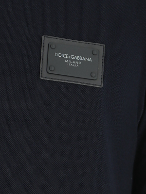 Dolce & Gabbana Classic Logo Plaque Polo Shirt