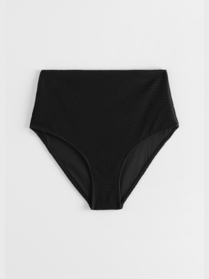 Textured High Waisted Bikini Briefs