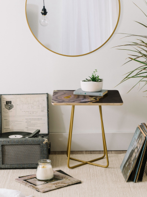 Emanuela Carrotoni Black And Gold Side Table By Deny Designs