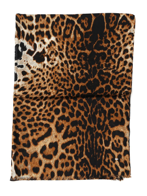 Saint Laurent Leopard Print Scarf